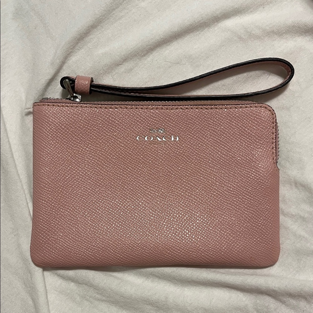 Coach Blush Leather Wristlet